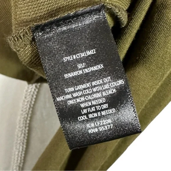 NWT Sanctuary - Moss Green Rouched Long Sleeve V neck Shirt- Size XS - Picture 5 of 6